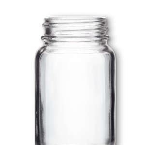 Elegant Clear Glass Powder Jar