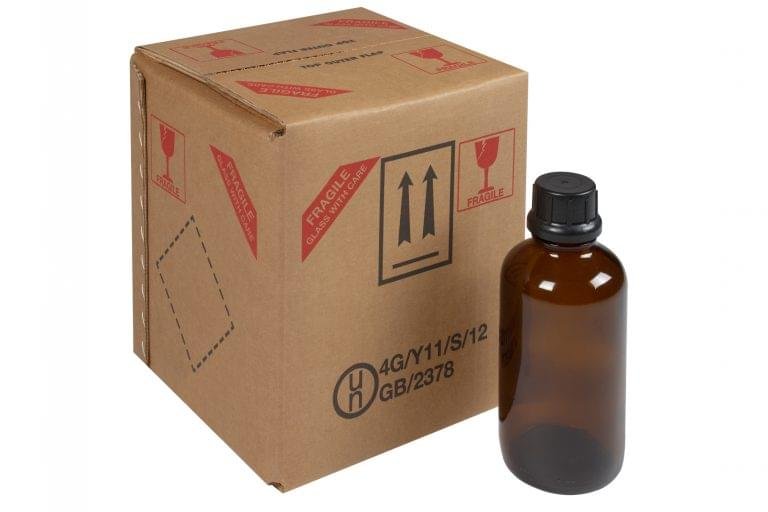 UN 4G Fibreboard Box for 4 x 1L Glass Bottles - Image 3