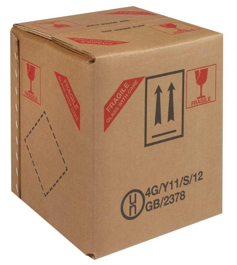 UN 4G Fibreboard Box for 4 x 1L Glass Bottles - Image 2